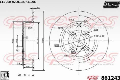 Maxtech 861243.0080 - Kočioni disk www.molydon.hr