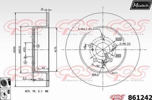 Maxtech 861242.6060 - Kočioni disk www.molydon.hr