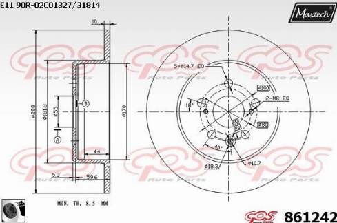 Maxtech 861242.0060 - Kočioni disk www.molydon.hr