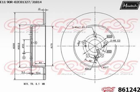 Maxtech 861242.0000 - Kočioni disk www.molydon.hr