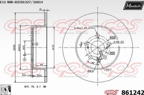 Maxtech 861242.0080 - Kočioni disk www.molydon.hr