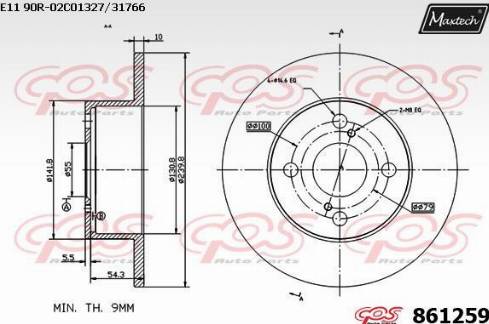 Maxtech 861259.0000 - Kočioni disk www.molydon.hr