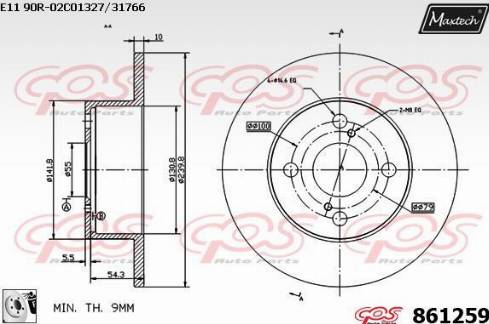 Maxtech 861259.0080 - Kočioni disk www.molydon.hr