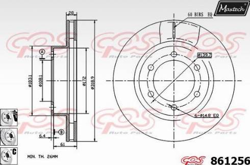 Maxtech 861256.6880 - Kočioni disk www.molydon.hr