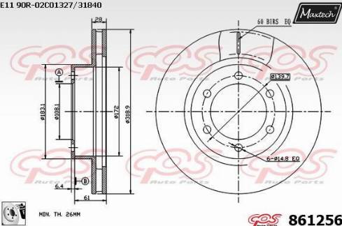 Maxtech 861256.0080 - Kočioni disk www.molydon.hr