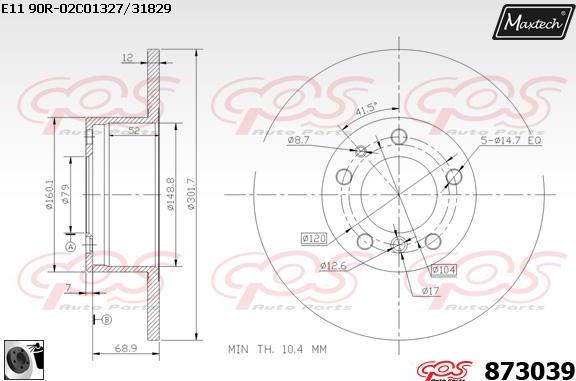 Maxtech 861256 - Kočioni disk www.molydon.hr