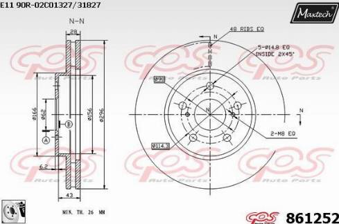 Maxtech 861252.0080 - Kočioni disk www.molydon.hr