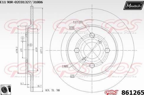 Maxtech 861265.0060 - Kočioni disk www.molydon.hr