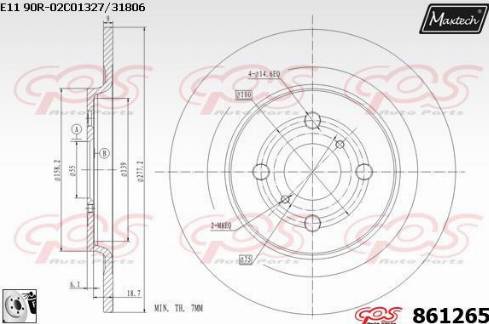 Maxtech 861265.0080 - Kočioni disk www.molydon.hr