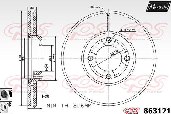 Maxtech 861265 - Kočioni disk www.molydon.hr