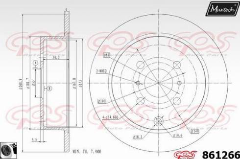 Maxtech 861266.0060 - Kočioni disk www.molydon.hr