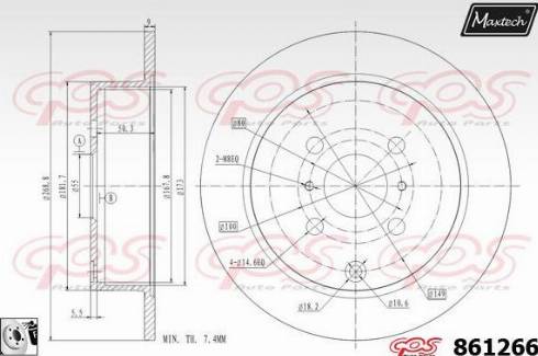 Maxtech 861266.0080 - Kočioni disk www.molydon.hr