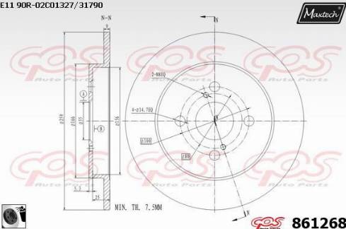 Maxtech 861268.0060 - Kočioni disk www.molydon.hr