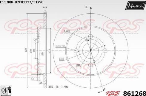 Maxtech 861268.0080 - Kočioni disk www.molydon.hr