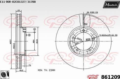 Maxtech 861209.0060 - Kočioni disk www.molydon.hr