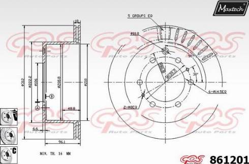 Maxtech 861201.6980 - Kočioni disk www.molydon.hr