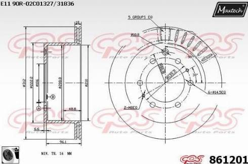 Maxtech 861201.0060 - Kočioni disk www.molydon.hr