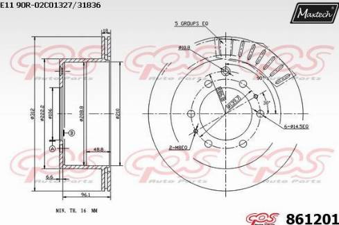 Maxtech 861201.0000 - Kočioni disk www.molydon.hr