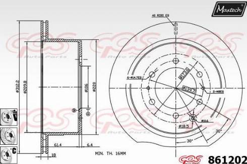 Maxtech 861202.6880 - Kočioni disk www.molydon.hr