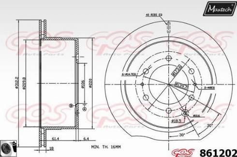 Maxtech 861202.0060 - Kočioni disk www.molydon.hr