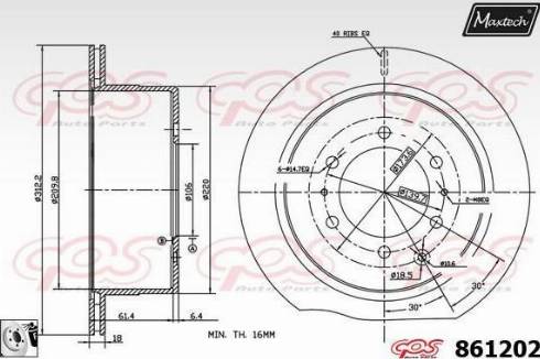 Maxtech 861202.0080 - Kočioni disk www.molydon.hr