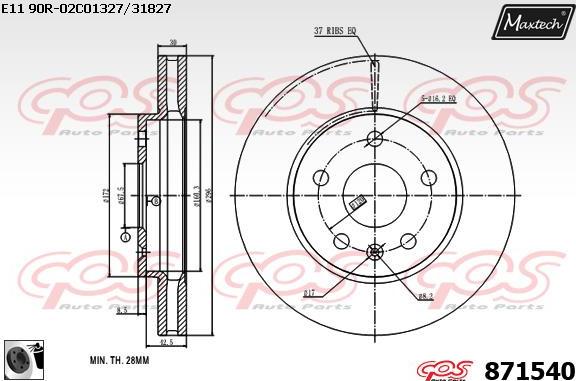 Maxtech 861202 - Kočioni disk www.molydon.hr