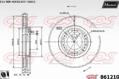 Maxtech 861210.0060 - Kočioni disk www.molydon.hr