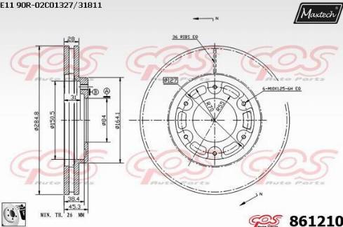 Maxtech 861210.0080 - Kočioni disk www.molydon.hr