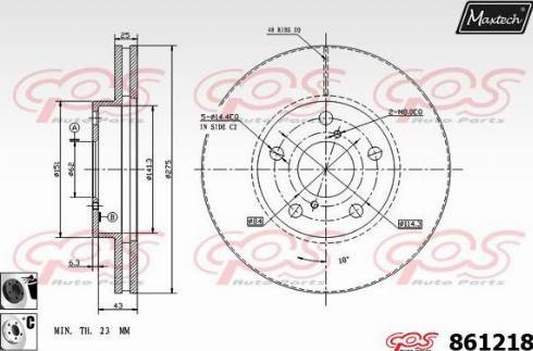 Maxtech 861218.6060 - Kočioni disk www.molydon.hr