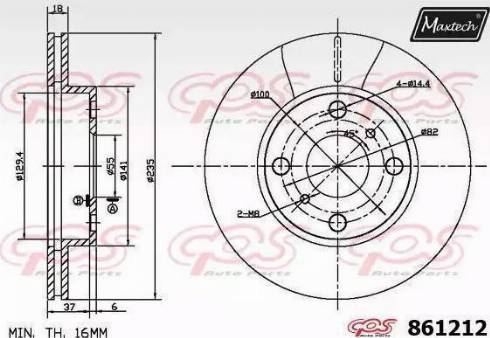 Maxtech 861212.6060 - Kočioni disk www.molydon.hr