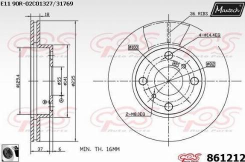 Maxtech 861212.0060 - Kočioni disk www.molydon.hr