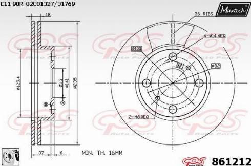 Maxtech 861212.0080 - Kočioni disk www.molydon.hr