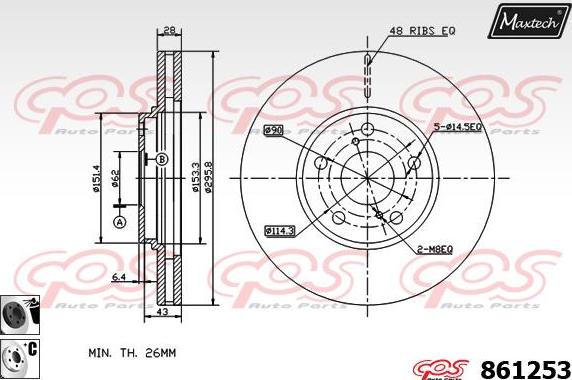 Maxtech 861212 - Kočioni disk www.molydon.hr