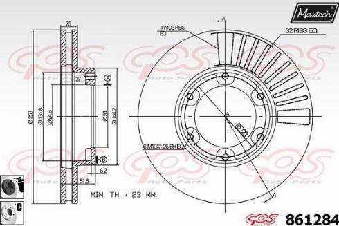 Maxtech 861284.6060 - Kočioni disk www.molydon.hr