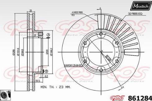 Maxtech 861284.0060 - Kočioni disk www.molydon.hr