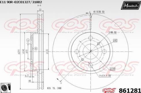 Maxtech 861281.0060 - Kočioni disk www.molydon.hr