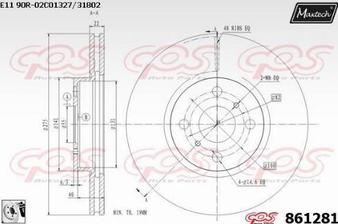 Maxtech 861281.0080 - Kočioni disk www.molydon.hr