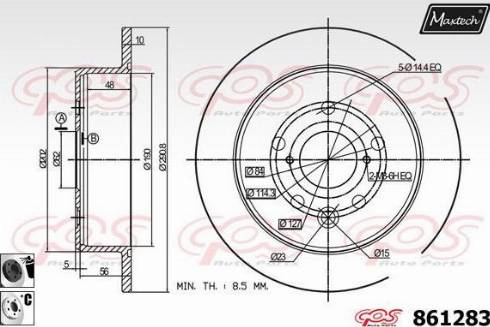 Maxtech 861283.6060 - Kočioni disk www.molydon.hr