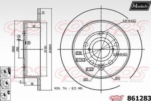 Maxtech 861283.6880 - Kočioni disk www.molydon.hr