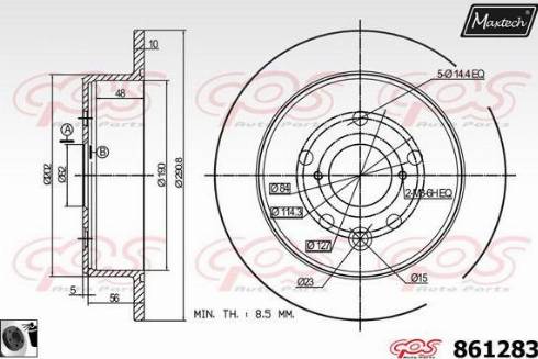 Maxtech 861283.0060 - Kočioni disk www.molydon.hr