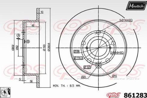 Maxtech 861283.0080 - Kočioni disk www.molydon.hr