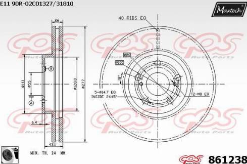 Maxtech 861238.0060 - Kočioni disk www.molydon.hr