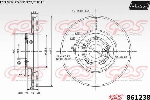 Maxtech 861238.0000 - Kočioni disk www.molydon.hr