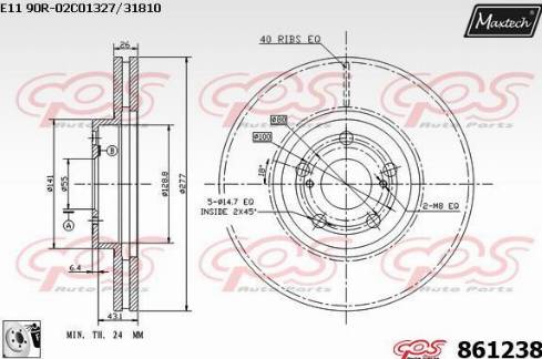 Maxtech 861238.0080 - Kočioni disk www.molydon.hr