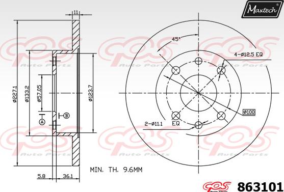 Maxtech 861238 - Kočioni disk www.molydon.hr