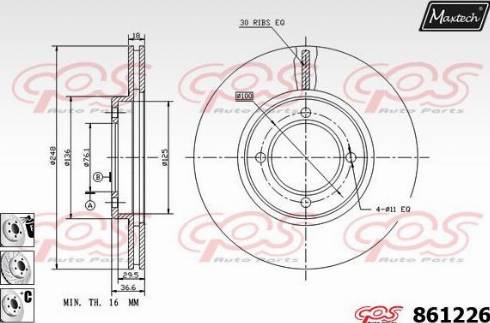 Maxtech 861226.6980 - Kočioni disk www.molydon.hr