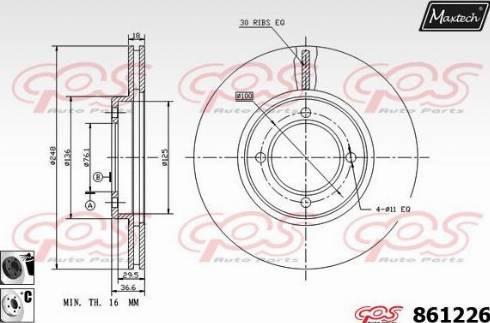 Maxtech 861226.6060 - Kočioni disk www.molydon.hr