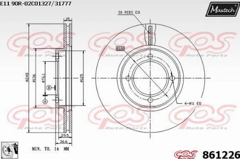 Maxtech 861226.0080 - Kočioni disk www.molydon.hr