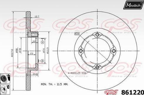 Maxtech 861220.6060 - Kočioni disk www.molydon.hr