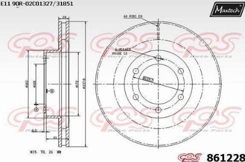 Maxtech 861228.0000 - Kočioni disk www.molydon.hr